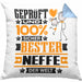 Neffe Geschenk Lustiger Spruch für Neffe Geschenkidee Bester Neffe Der WeltKissen mit Füllung 40x40 (Grau) Blau Trendation