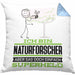 Naturforscher Geschenk Kissen mit Füllung 40x40 Ich Bin Naturforscher Aber Sag Doch Einfach Superheld Lustige Geschenkdiee für Naturforscher (Grau) Blau Trendation