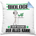 Biologe Kissen mit Füllung 40x40 Geschenk für Biologe Der Mann Der Alles Kann Geschenkidee zum Geburtstag (Grau) Blau Trendation