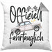 Führerschein Bestanden Geschenk Kissen mit Füllung 40x40 Bestandener Führerschein Offiziel Fahrtauglich Fahrschule (Grau) Grau Trendation