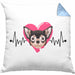 Chihuahua Besitzer Kissen mit Füllung 40x40 Geschenk Lustiger Spruch Geschenkidee Herzschlag XXXX (Grau) Blau Trendation