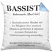 Bassist Kissen mit Füllung 40x40 Geschenk Definition Lustiger Spruch Bass-Spieler Geschenkidee (Grau) Blau Trendation