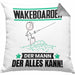 Wakeboarder Kissen mit Füllung 40x40 Geschenk für Wakeboarder Der Mann Der Alles Kann Geschenkidee zum Geburtstag (Grau) Grau Trendation