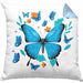 Schmetterling Kissen mit Füllung 40x40 Grafik Geschenkidee (Grau) Blau Trendation