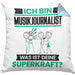 Musikjournalist Kissen mit Füllung 40x40 Geschenk für Musikjournalist Geburtstag Lustiger Spruch Was Ist Deine Superkraft (Grau) Blau Trendation