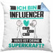 Influencer Kissen mit Füllung 40x40 Geschenk für Influencer Geburtstag Lustiger Spruch Was Ist Deine Superkraft (Grau) Blau Trendation