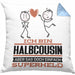 Halbcousin Geschenk Kissen mit Füllung 40x40 Ich Bin Halbcousin Aber Sag Doch Einfach Superheld Lustige Geschenkdiee für Halbcousin (Grau) Blau Trendation