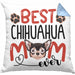Chihuahua Mom Besitzerin Kissen mit Füllung 40x40 Geschenk Lustiger Spruch Geschenkidee Besitzerin Chihuahua Mama (Grau) Blau Trendation