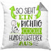 Hundeflüsterer Kissen mit Füllung 40x40 So Sieht Ein Richtig Cooler Hundeflüsterer Aus Geschenk Lustiger Spruch Geschenkidee (Grau) Grau Trendation