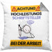 Schriftsteller Kissen mit Füllung 40x40 Geschenk Lustiger Spruch Geschenkidee für Schriftsteller Achtung Hochleistungs Schriftsteller Bei Der Arbeit (Grau) Grau Trendation
