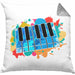 Keyboard Spieler Kissen mit Füllung 40x40 Geschenk für Keyboarder Musiker Band Geschenkidee Bunt (Grau) Grau Trendation
