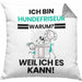 Hundefriseur Geschenk Kissen mit Füllung 40x40 Lustiger Spruch Ich Bin Hundefriseur Warum Weil Ich Es Kann Geschenkidee Bester Hundefriseur Geburtstag (Grau) Grau Trendation