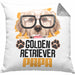 Golden Retriever Papa Besitzer Kissen mit Füllung 40x40 Geschenk Lustiger Spruch Geschenkidee Golden Retriever Liebhaber (Grau) Grau Trendation