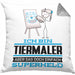 Tiermaler Geschenk Kissen mit Füllung 40x40 Ich Bin Tiermaler Aber Sag Doch Einfach Superheld Lustige Geschenkdiee für Tiermaler (Grau) Grau Trendation