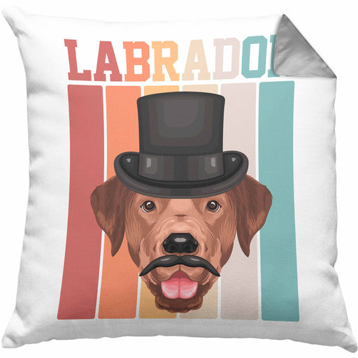 Labrador Besitzer Kissen mit Füllung 40x40 Geschenk Lustiger Spruch Geschenkidee Retro Vinatge Labrador (Grau) Grau Trendation