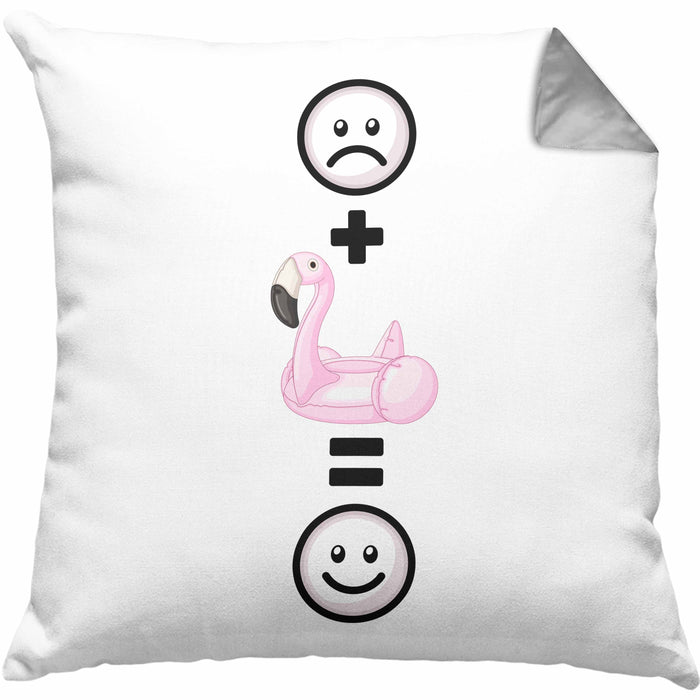 Pool Sommer Kissen mit Füllung 40x40 Geschenk für Sommer Fans Lustige Geschenkidee :( + Sommer = :) Geburtstag (Grau) Grau Trendation