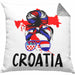 Croatia Kissen mit Füllung 40x40 Geschenk für Kroatische Frau Heimat Kroatien Geschenkidee (Grau) Grau Trendation
