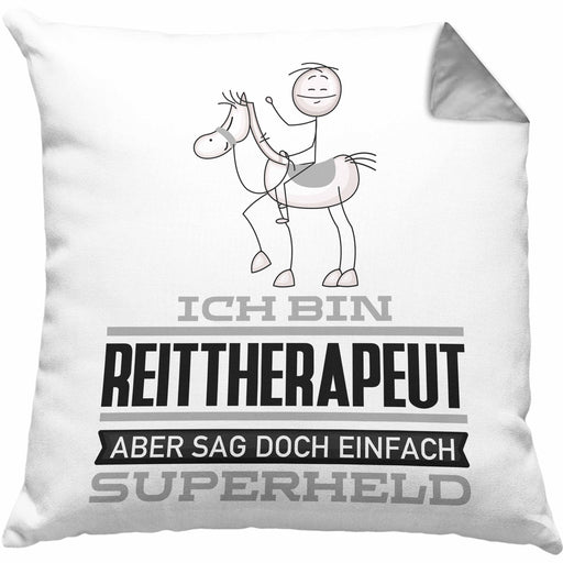 Reittherapeut Geschenk Kissen mit Füllung 40x40 Ich Bin Reittherapeut Aber Sag Doch Einfach Superheld Lustige Geschenkdiee für Reittherapeut (Grau) Grau Trendation