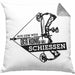 Bogenschießen Kissen mit Füllung 40x40 mit Bogenschütze Spruch - Geschenk für Pfeil und Bogen Fans Aus Dem Weg Der König Will Schießen (Grau) Grau Trendation
