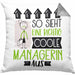 Managerin Geschenk Kissen mit Füllung 40x40 Lustig Geschenkidee für Managerin Geburtstag So Sieht Eine Richtig Coole Managerin Aus Frauen Spruch (Grau) Grau Trendation