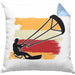 Kitesurfing Kissen mit Füllung 40x40 Geschenk für Kitesurfer Geschenkidee Bunte Grafik (Grau) Blau Trendation