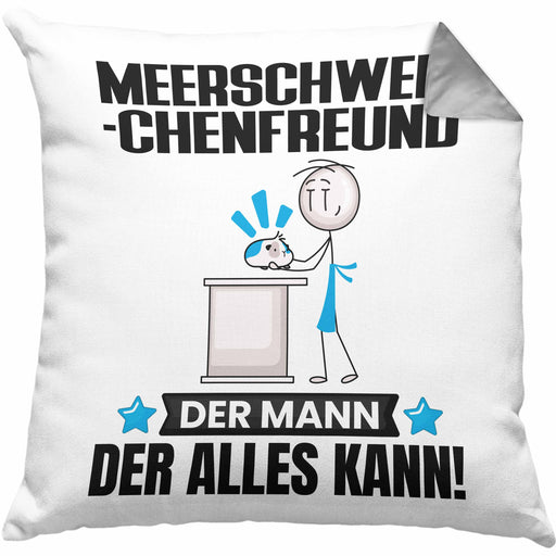 Meerschweinchenfreund Kissen mit Füllung 40x40 Geschenk für Meerschweinchenfreund Der Mann Der Alles Kann Geschenkidee zum Geburtstag (Grau) Grau Trendation