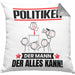 Politiker Kissen mit Füllung 40x40 Geschenk für Politiker Der Mann Der Alles Kann Geschenkidee zum Geburtstag (Grau) Grau Trendation