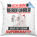 Bergführer Kissen mit Füllung 40x40 Geschenk für Bergführer Geburtstag Lustiger Spruch Was Ist Deine Superkraft (Grau) Blau Trendation
