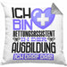 Rettungsassistent Ausbildung Kissen mit Füllung 40x40 Geschenk Ich Bin Rettungsassistent In Der Ausbildung Ich Darf Das Geschenkidee Spruch (Grau) Grau Trendation