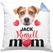 Jack Russell Besitzer Mom Mama Kissen mit Füllung 40x40 Geschenk Lustiger Spruch Geschenkidee Jack Russell Besitzerin (Grau) Blau Trendation