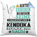 Kendoka Geschenk Kissen mit Füllung 40x40 Lustiger Spruch Erheben Sie Sich Der Kendoka Betritt den Raum (Grau) Blau Trendation