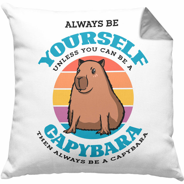Kissen mit Füllung 40x40 Capybara-Spruch Geschenk für Capybara Liebhaber Geschenkidee (Grau) Grau Trendation