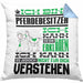 Pferdebesitzer Geschenk Kaffee-Kissen mit Füllung 40x40 Geschenkidee für Pferdebesitzer Ich Bin Pferdebesitzer Ich Kann Es Dir Erklären Jedoch Nicht Für Dich Verstehen Spruch Lustig (Grau) Blau Trendation