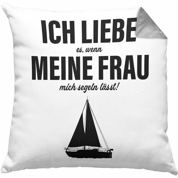 Kissen mit Füllung 40x40 für Segler Geschenke Männer Kissen mit Füllung 40x40 Geschenkideen Zubehör Gadgeds Segeln Lustig (Grau) Grau Trendation