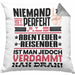 Abenteuerreisender Geschenk Kissen mit Füllung 40x40 Lustige Geschenkidee für Abenteuerreisender Geburtstag Niemand Ist Perfekt Aber Als Abenteuerreisender Ist Man Nah Dran (Grau) Grau Trendation