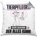 Tierpfleger Kissen mit Füllung 40x40 Geschenk für Tierpfleger Der Mann Der Alles Kann Geschenkidee zum Geburtstag (Grau) Grau Trendation