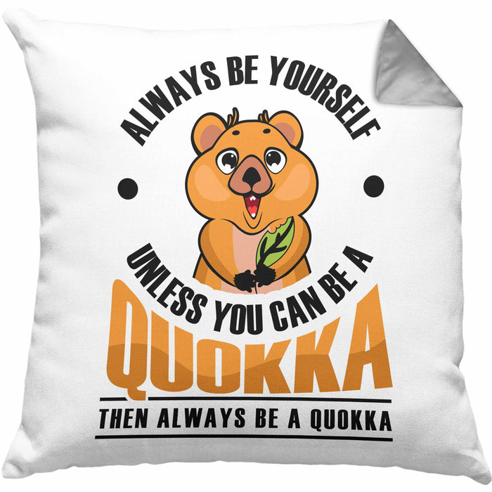 Lustige Kissen mit Füllung 40x40 Quokka-Motiv Geschenk für Quokka Liebhaber (Grau) Grau Trendation