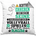 Volleyballspieler Geschenk Kissen mit Füllung 40x40 Lustiger Spruch Erheben Sie Sich Der Volleyballspieler Betritt den Raum (Grau) Grau Trendation