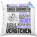 Singer-Songwriter Geschenk Kissen mit Füllung 40x40 Geschenkidee für Singer-Songwriter Geburtstag Lustig Ich Bin Singer-Songwriter Ich Kann Es Dir Erklären Aber Nicht Für Dich Verstehen (Grau) Blau Trendation