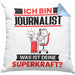 Journalist Kissen mit Füllung 40x40 Geschenk für Journalist Geburtstag Lustiger Spruch Was Ist Deine Superkraft (Grau) Blau Trendation