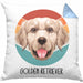 Golden Retriever Besitzer Kissen mit Füllung 40x40 Geschenk Lustiger Spruch Geschenkidee Golden Retriever Mama Papa (Grau) Blau Trendation