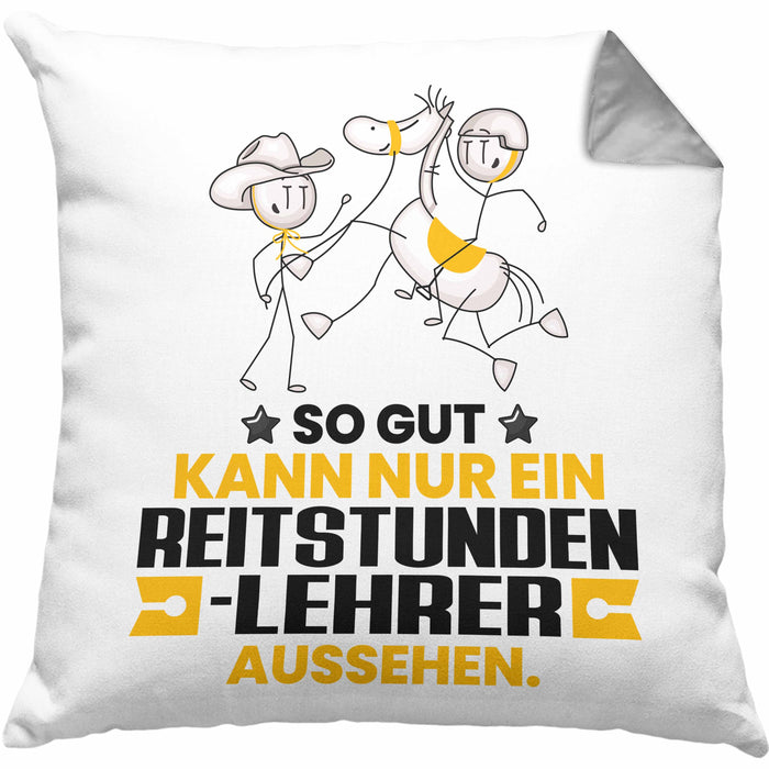 Reitstundenlehrer Geschenk Kissen mit Füllung 40x40 So Gut Kann Nur Ein Reitstundenlehrer Aussehen Geschenkidee (Grau) Grau Trendation