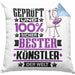 Künstler Geschenk Lustiger Spruch für Künstler Geschenkidee Bester Künstler Der WeltKissen mit Füllung 40x40 (Grau) Blau Trendation