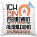 Pferdewirt Ausbildung Kissen mit Füllung 40x40 Geschenk Ich Bin Pferdewirt In Der Ausbildung Ich Darf Das Geschenkidee Spruch (Grau) Blau Trendation