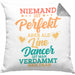 Lustige Line Dance Kissen mit Füllung 40x40 - Tolles Geschenk für Line Dance Enthusiasten "Niemand Ist toll Aber Als Lincedancer" (Grau) Grau Trendation