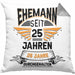 Ehemann Seit 25 Jahre Hochzeitstag Geschenk Lustiger Spruch Bester Ehemann JubiläumKissen mit Füllung 40x40 (Grau) Grau Trendation