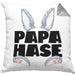 Papa Hase Kissen mit Füllung 40x40 Geschenk für Hasen-Vater Geschenkidee Bester Papa Kaninchen (Grau) Grau Trendation