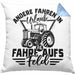 Bauer Landwirt Kissen mit Füllung 40x40 Geschenk Andere Fahren In Den Urlaub Ich Fahre Aufs Feld Geschenkidee Bauern (Grau) Blau Trendation