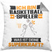 Basketballspieler Kissen mit Füllung 40x40 Geschenk für Basketballspieler Geburtstag Lustiger Spruch Was Ist Deine Superkraft (Grau) Grau Trendation