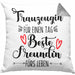 Trauzeugin Kissen mit Füllung 40x40 Geschenk Beste Freundin Überraschung Beste Trauzeugin Spruch Geschenkidee (Grau) Grau Trendation